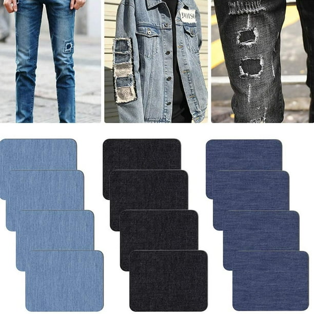 12-30x Iron-on Elbow Knee Repair Denim Jeans Patches Sewing Applique DIY Craft
